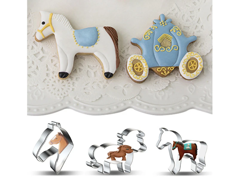 6Pcs/Set Cookie Molds Non-stick DIY Horse Shape Portable Fruit Biscuit Candy Cutters Bakeware Supplies