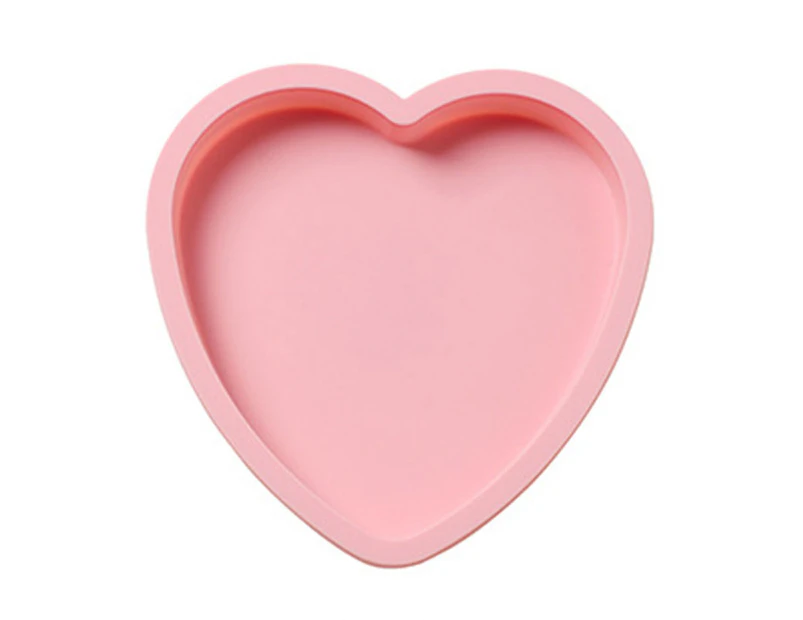 Cake Mold Round Love Heart Pattern Silicone 6 Inch Baking Pastry Mould for Kitchen - Pink Love Heart