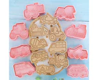 1 Set Cookie Cutter Car Pattern Clear Texture PP Sweet Pastry Biscuit Mold for Party - A