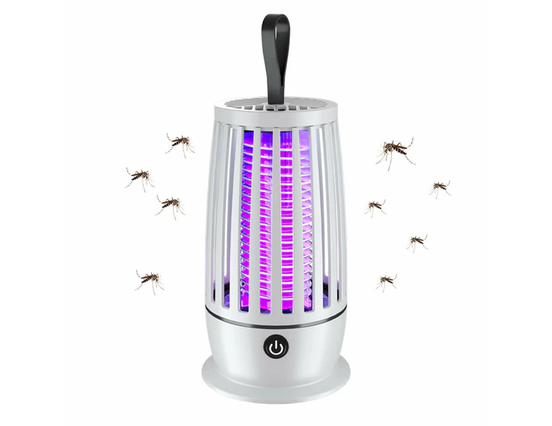 LED Electric Mosquito Killer Lamp USB Fly Trap Insect Bug Zapper Catcher-White
