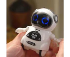 Pocket RC Robot for Kids Talking Interactive Dialogue Singing Dancing Telling Story Mini Robot Toy-White