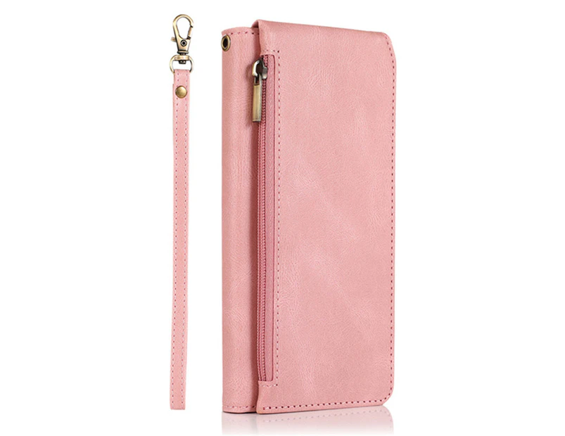 Zipper Wallet Case For Samsung Galaxy A20 PU Leather Flip Cover