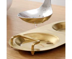 Anti-slip Spoon Rest High Stability Stainless Steel Space-saving Novelty Spoon Stand Kitchen Supplies - Golden