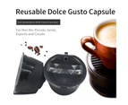 Stainless Steel Refillable Coffee Machine Filter Capsule Cup for Dolce Gusto Set - Black