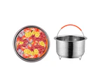 Stainless Steel Vegetable Food Steamer Basket Pressure Cooking Kitchen Tool - With Base Silver