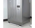 1 Pair Washing Machine Base Adjustable High Load-bearing Universal Anti-vibration Silent Moving Tool Washing Machine Stand for Home-White