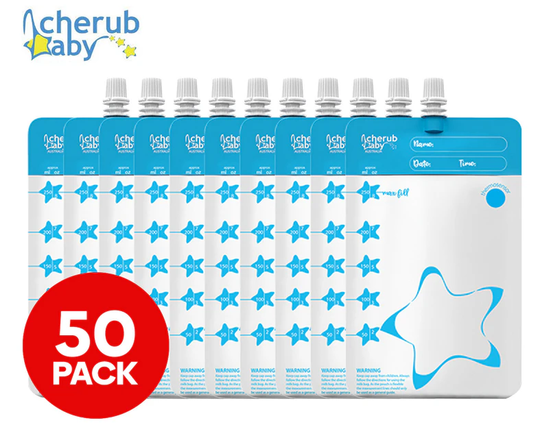 Cherub Baby ThermoSensor Reusable Breast Milk Storage Bags 50-Pack