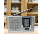 BC-R2011 FM World Receiver Telescopic Antenna Great Reception Easy to Carry Mini Portable Pocket AM FM Radio for Entertainment - Silver Gray