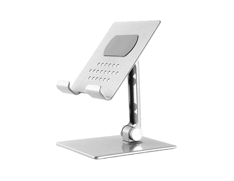 Desktop Stand Foldable Adjustable Universal Tablet Holder Desk Bracket Smartphone Stand for Watching TV - Silver