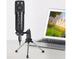 K3 USB Microphone Handheld HiFi Sound Black High Sensitivity Computer Microphone for Live - Black