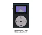 Mini MP3 Player LCD Screen Support TF Card Metal Clip USB Sports Music Walkman for Running - Black