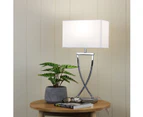 [Free Shipping]CHI Stylish Bedside Lamp with Polyester Shade in Chrome