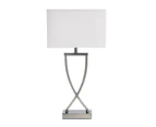 [Free Shipping]CHI Stylish Bedside Lamp with Polyester Shade in Chrome