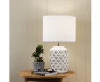 [Free Shipping]CASBAH Moorish Cut Ceramic Table Lamp in White