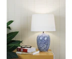 [Free Shipping]PIPPI Ivory and Blue Ceramic Table Lamp w Shade
