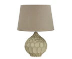 [Free Shipping]MEDEA Classic Distressed Ivory Table Lamp w Shade