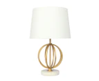 [Free Shipping]LOXTON Gold painted metal/ marble table lamp w Shade
