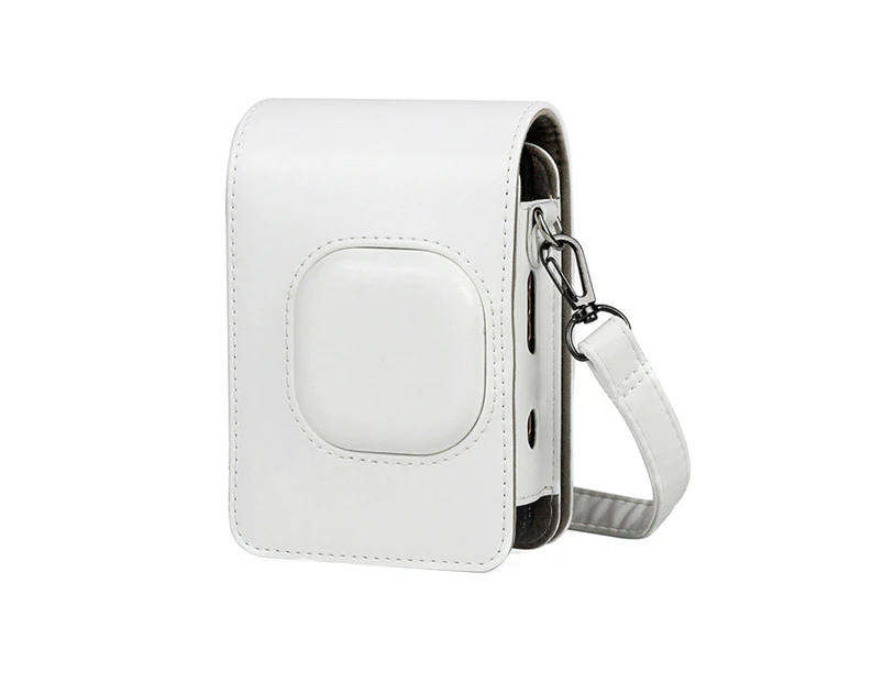 Storage Bag Wear-resistant Dust-proof Camera Storage Case with Shoulder Strap for Fujifilm-Insta Mini Liplay - White
