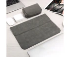 Portable Waterproof Faux Leather Notebook Laptop Liner Sleeve Bag Cover for Macbook Air/Pro 13 Inch - Dark Gray