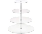 Transparent Round Acrylic 3/4 Tier Cake Holder Party Cupcake Display Stand Rack - 3 Layer