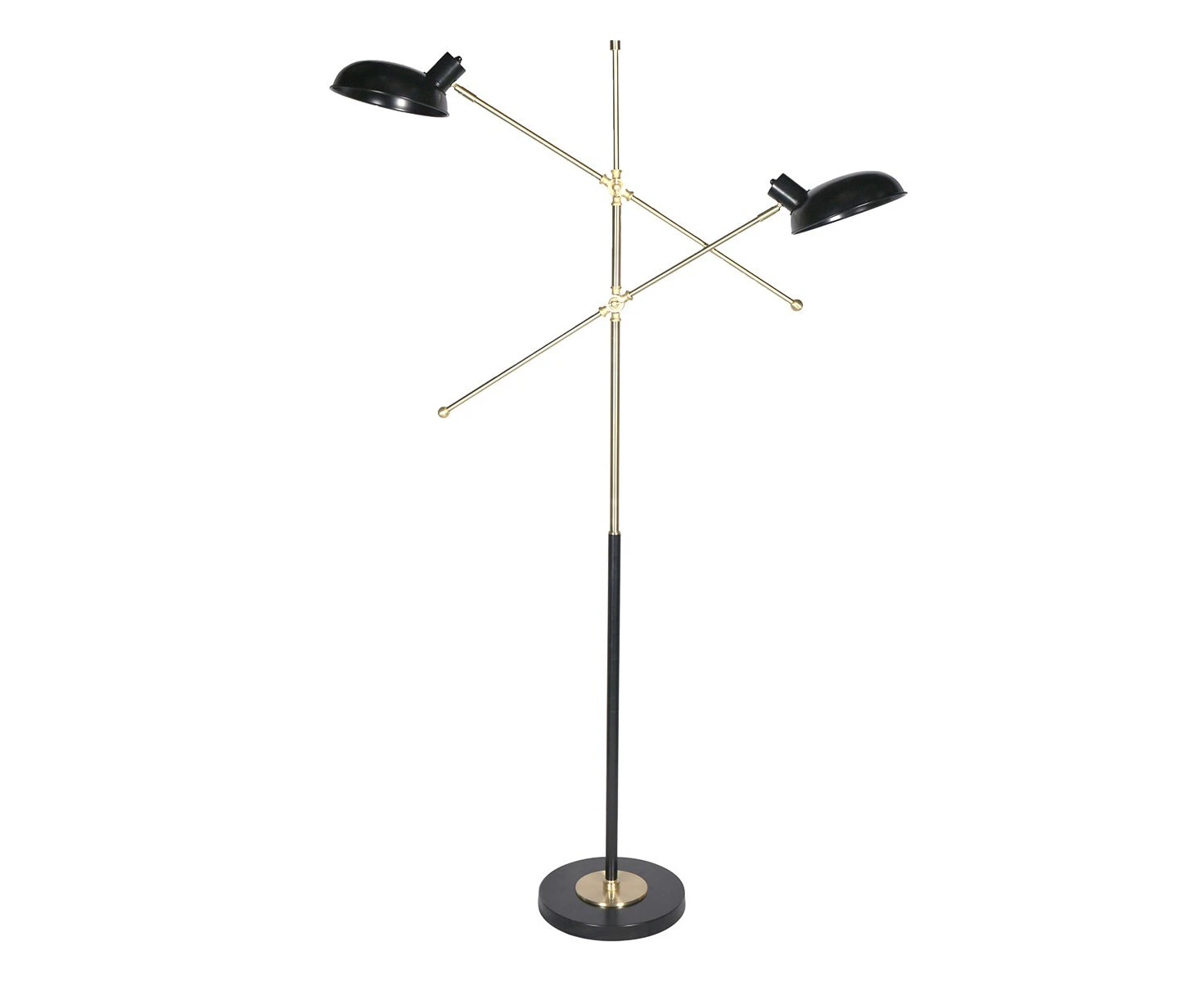 Sarantino Adjustable Two Light Lamp Black and Gold Finish