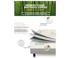 DreamZ Memory Foam Mattress Topper Bamboo Cover Soft 8CM Underlay Mat Single