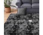 Marlow Floor Rug Shaggy Rugs Soft Large Carpet Area Tie-dyed 160x230cm Black