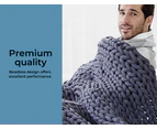 Dreamz Knitted Weighted Blanket Chunky Bulky Knit Throw Blanket 9KG Dark Grey