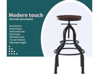 Levede 2x Industrial Bar Stools Kitchen Stool Counter Wooden Barstools Swivel