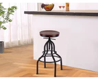 Levede 2x Industrial Bar Stools Kitchen Stool Counter Wooden Barstools Swivel