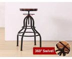 Levede 2x Industrial Bar Stools Kitchen Stool Counter Wooden Barstools Swivel