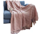 Super Soft Sofa Blanket Knitted Two Sided Throw Blanket Travel Camping Blanket,130*200Cm,pink