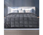 Dreamz Quilt Doona Comforter Blanket Velvet Winter Warm Super King Bedding Grey