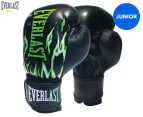 Everlast Junior 6oz Training Gloves - Black/Green Flames