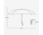Folding Umbrella Windproof UV Protection Compact 6 Ribs Reinforced Sun Umbrella