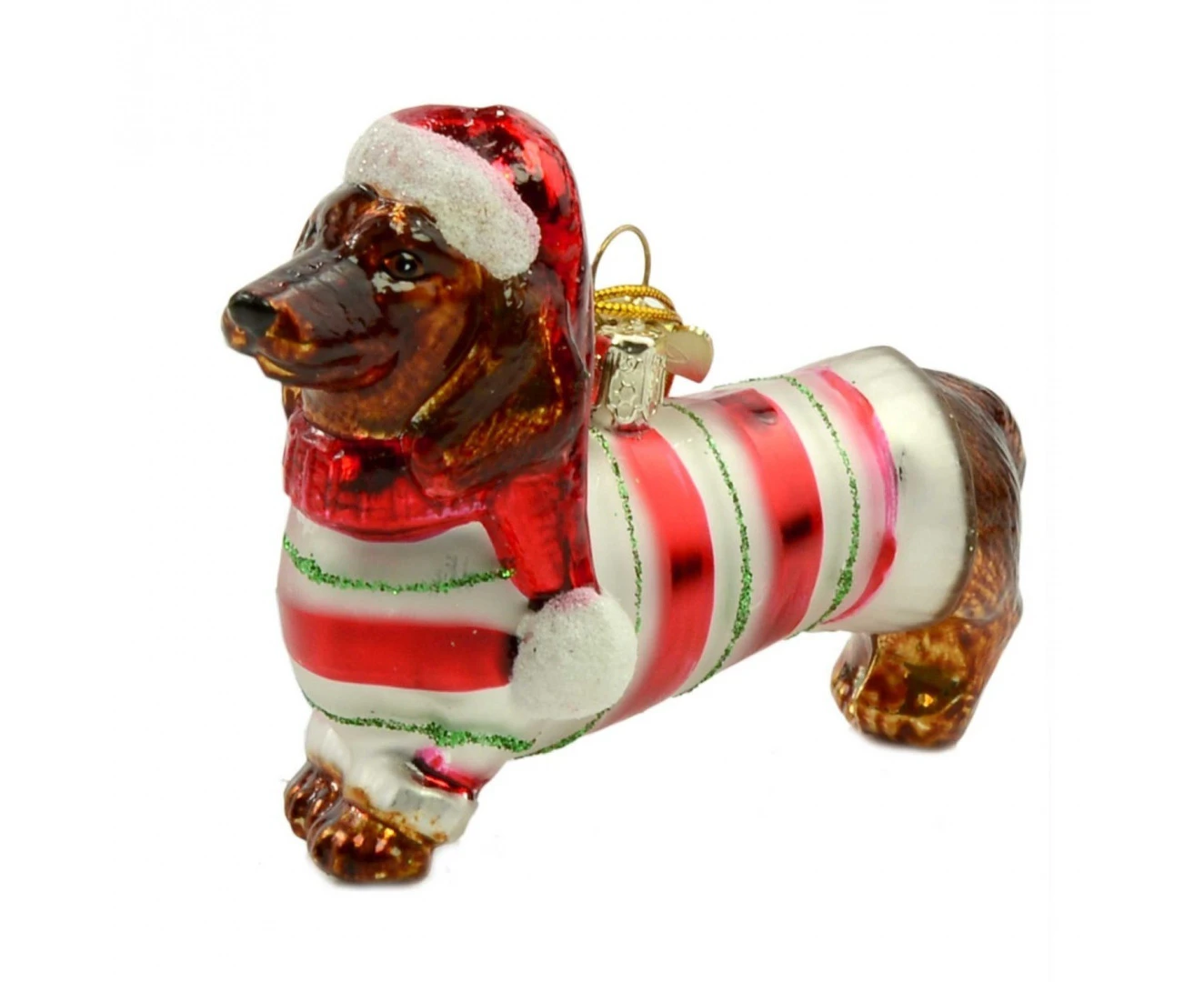 (Daschund) - Kurt Adler 8.9cm Noble Gems Glass Daschund Ornament