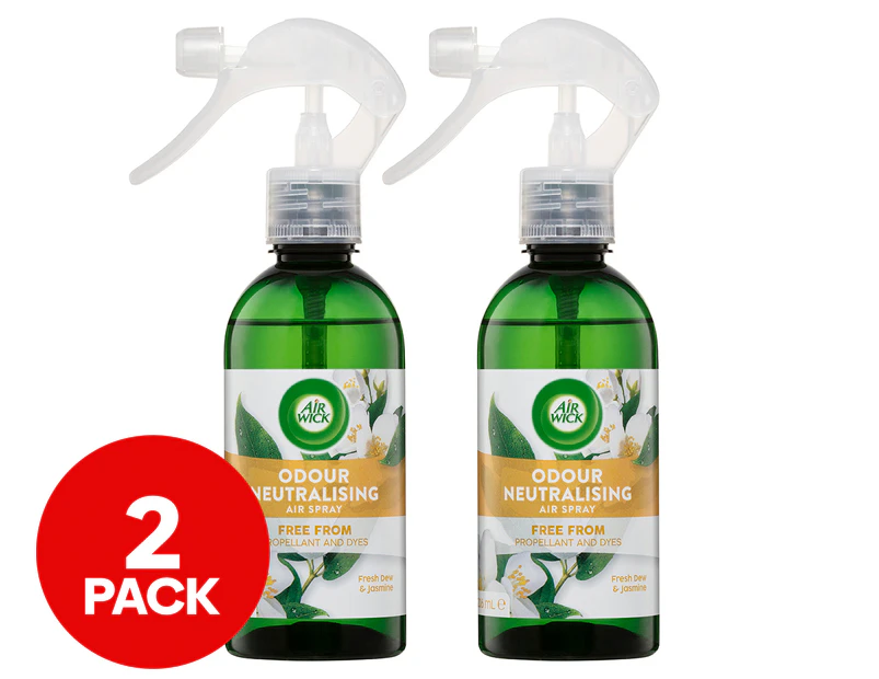 2 x Air Wick Odour Neutralising Air Spray Fresh Dew & Jasmine 236mL