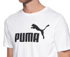 Puma Men's Essential Logo Tee / T-Shirt / Tshirt - Puma White/Black