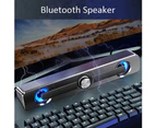 Mini USB Wired Powerful Stereo Laptop Tablet Speakers Bluetooth-compatible Loudspeaker-Black-Bluetooth Control
