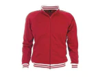 Identitee Men's Varsity Track Suit Top Jacket Jumper Long Sleeve Sunset Urban Casual - Red