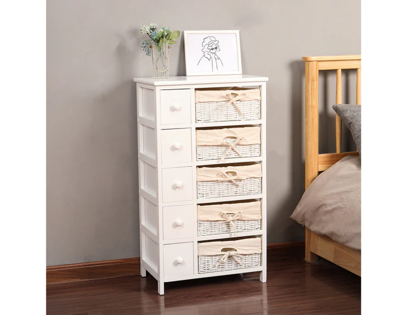 Levede Storage Cabinet Side Table Bedside Tables Chest of 5 Drawers Tallboy
