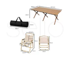 Levede Folding Camping Table Chair Set Portable Picnic Outdoor Foldable Chairs