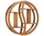 vidaXL Solid Wood Teak Yin Yang Wall Shelf Display Rack Organiser Multi Sizes