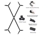 Cross Sheet Holder Straps - Sheet Holder Straps That Hold a Fitted Sheet or Flat Sheet in Place, Black