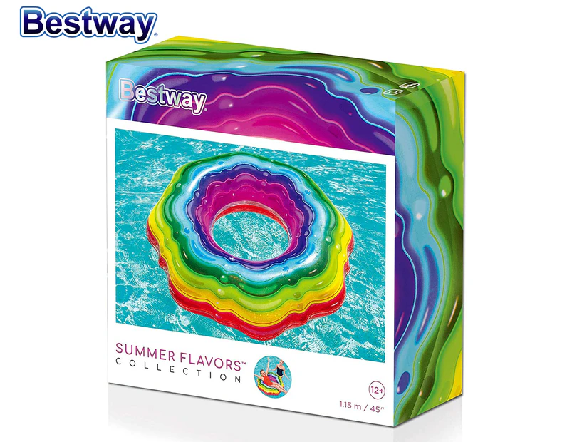 Bestway 115cm Rainbow Swim Ring Pool Float