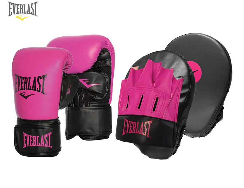 Everlast Size S/M Tempo Bag Boxing Glove & Mitt Combo Set - Pink/Black