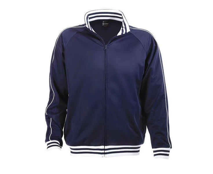 Identitee Men's Varsity Track Suit Top Jacket Jumper Long Sleeve Sunset Urban Casual - Navy