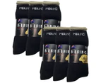 6 Pairs MERINO WOOL SOCKS Mens Heavy Duty Premium Thick Work Socks Cushion BULK - Black