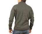 Jumpers 100% Shetland Wool Half Zip Up Knit Jumper Pullover Mens Sweater Knitted Charcoal (29)