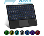 Bluetooth Keyboard with Touchpad, Wireless Tablet Keyboards Compatible with Windows/Android/iOS, Backlit 7 Colors Keyboard